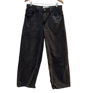 H&M Black Wide Slouch Jeans Size‎ 8 Pre-owned